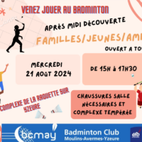 Découverte du badminton mercredi 21 août 2024